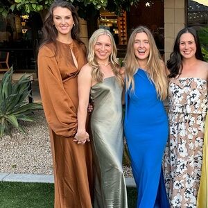 Anthropologie Copper Backless Gown